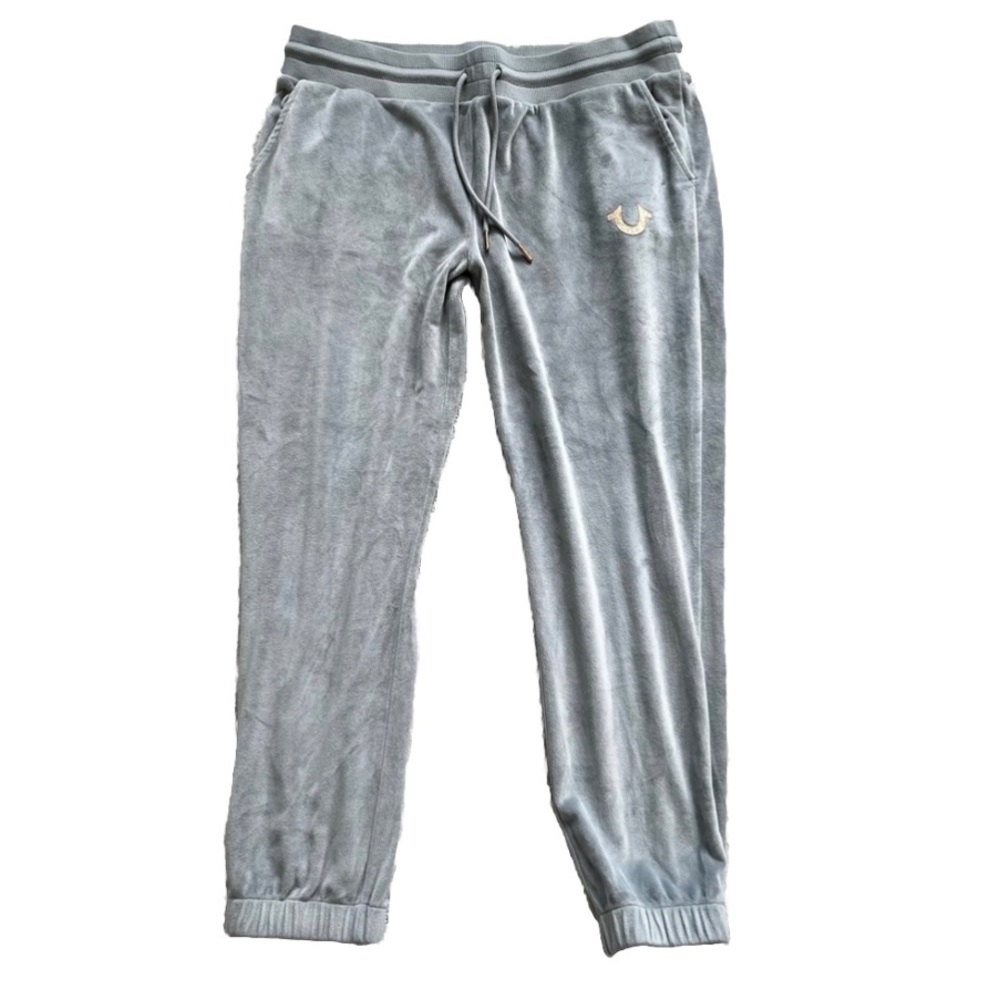 TRUE RELIGION Velour Jogger Womens XL 90s Y2K Comfy Trendy Stylish Sexy - Picture 9 of 9
